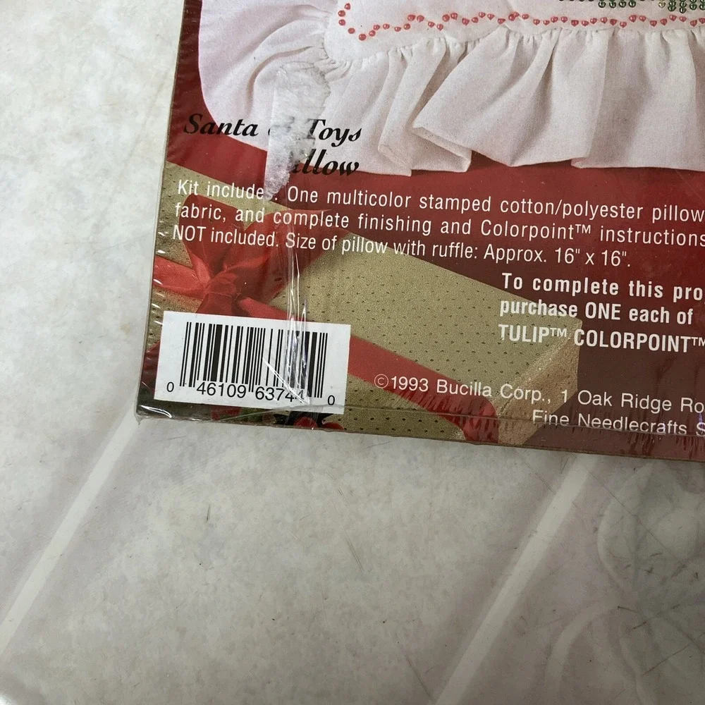 Santa & Toys Pillow‎ Bucilla Kit 63744 Stamped Cloth Colorpoint Sealed